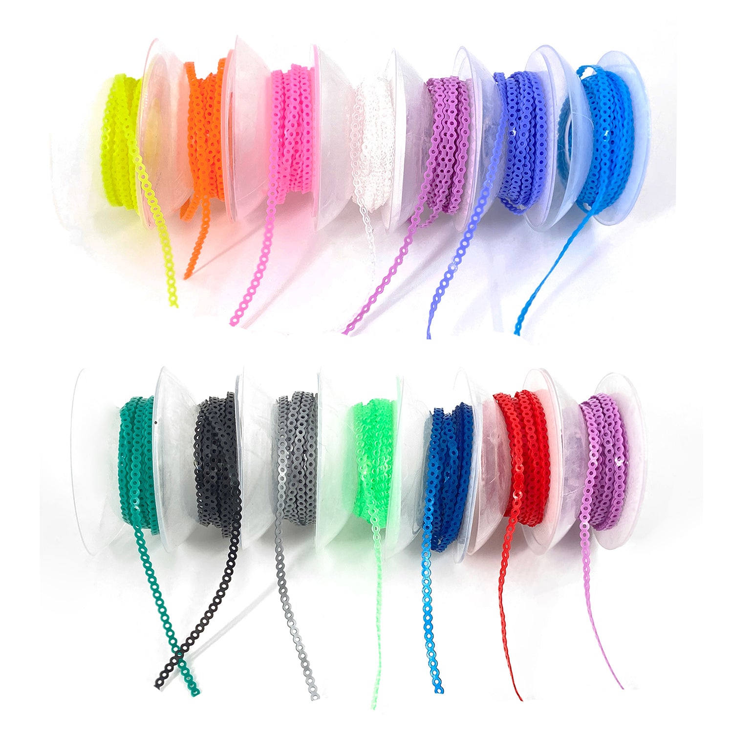 LYuen Orthodontic Power Chain – Ultra Powerchains Rubber Bands, Long/Short 15FT/4.5M, Superior Elongation & Rebound for Dentist Ortho Materials