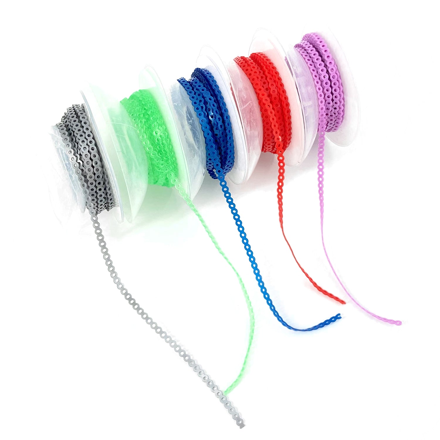 LYuen Orthodontic Power Chain – Ultra Powerchains Rubber Bands, Long/Short 15FT/4.5M, Superior Elongation & Rebound for Dentist Ortho Materials