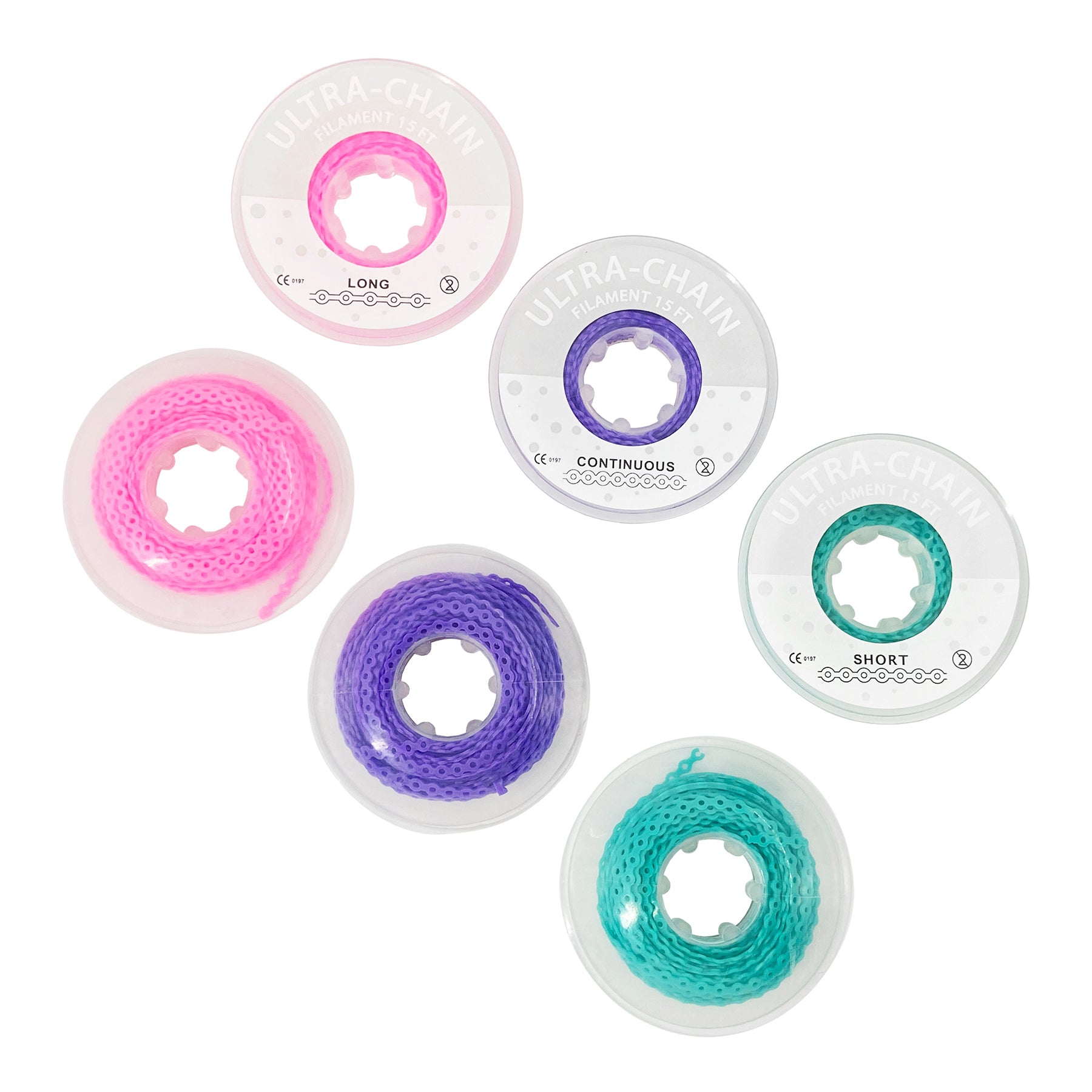 LYuen Orthodontic Power Chain – Ultra Powerchains Rubber Bands, Long/Short 15FT/4.5M, Superior Elongation & Rebound for Dentist Ortho Materials