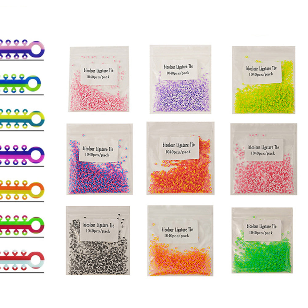 LYuen 1040Pcs Orthodontic Separator Ligature Ties – Elastic Rubber Bands for Brackets Braces, Medical Grade Polyurethane, Gentle Continuous Force (Multi-Color)