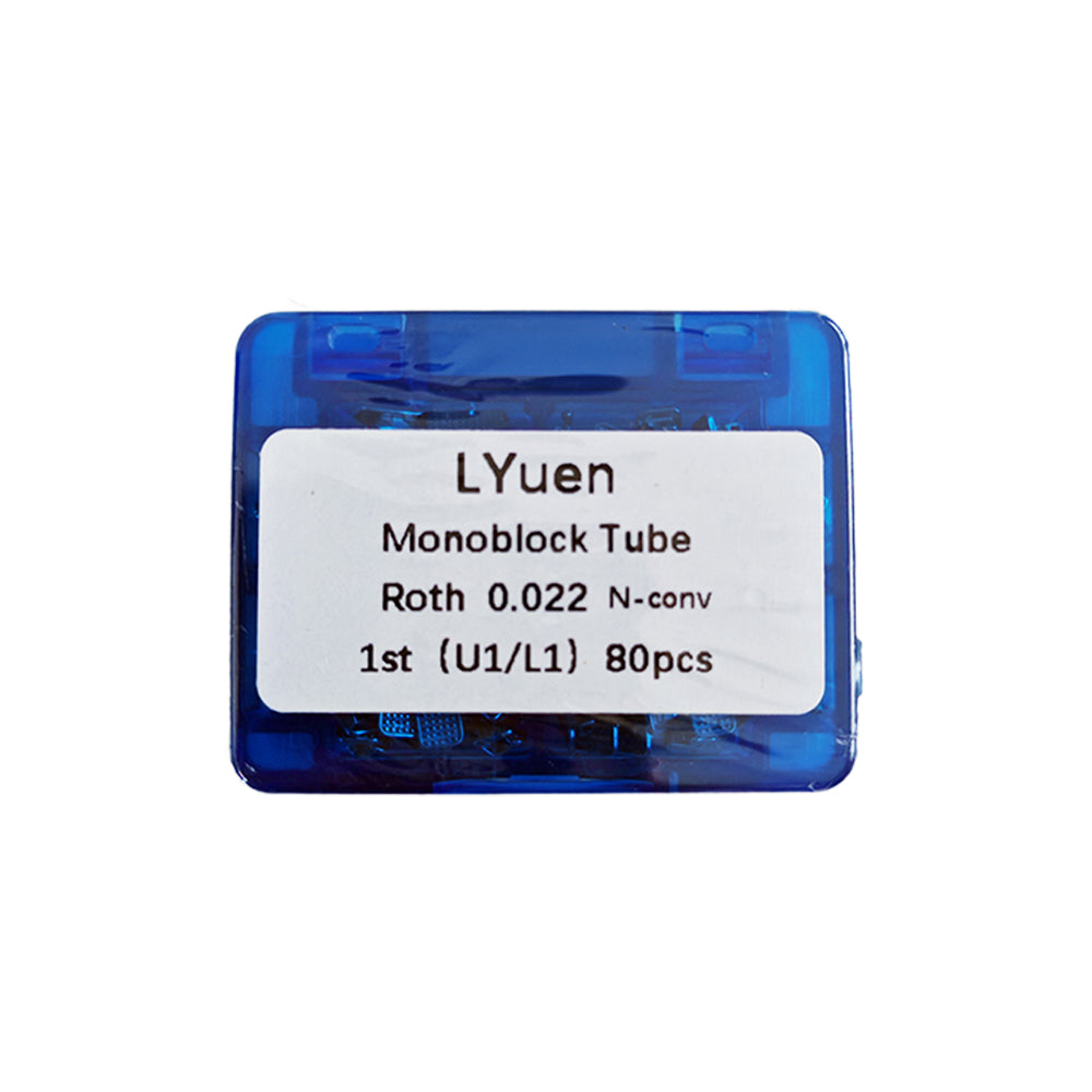 Orthdent 80Pcs/20Sets Orthodontic Buccal Tubes – Bondable Monoblock Single Non-Convertible Roth MBT 0.022″ System, Metal Adult Orthodontics Dentistry Tool