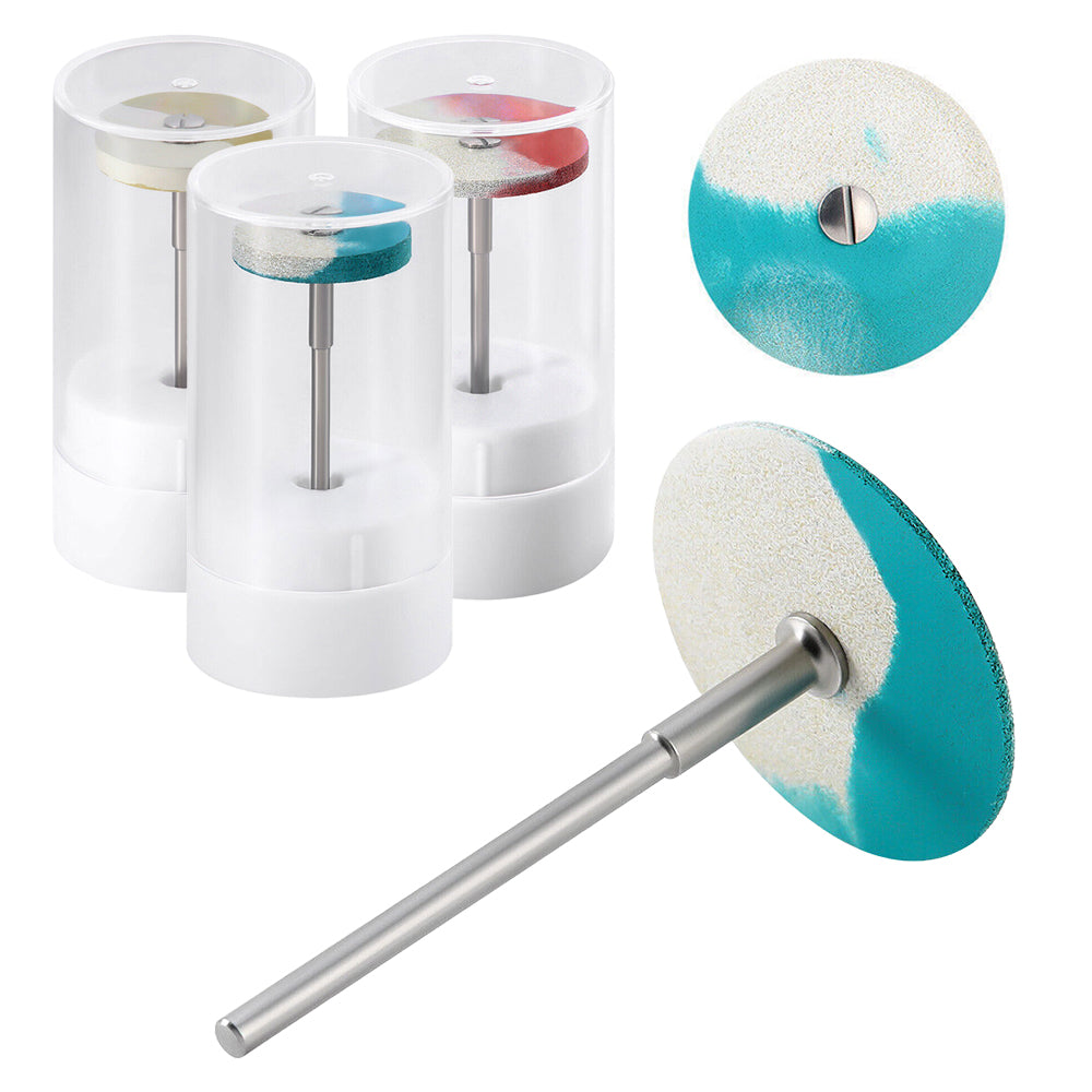 LYuen Rubber Diamond Polisher Wheel– Blue Coarse/Red Medium/Yellow Fine for Porcelain & Zirconia, High Concentration, No Glazing Needed, HP 2.35mm Lab Tool