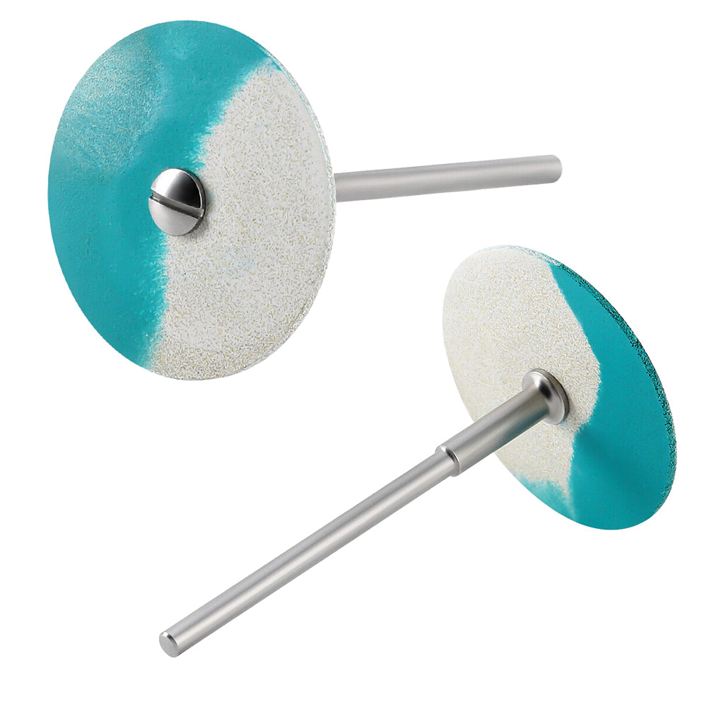 LYuen Rubber Diamond Polisher Wheel– Blue Coarse/Red Medium/Yellow Fine for Porcelain & Zirconia, High Concentration, No Glazing Needed, HP 2.35mm Lab Tool