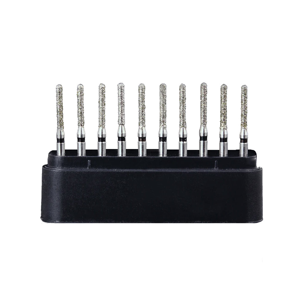 LYuen 10Pcs Super Coarse Diamond Burs Kit – Multiple Shapes for Crown/Cavity Preparation, FG 1.6mm for High Speed Handpiece, with Black Storage Box (All Super Coarse Grit)