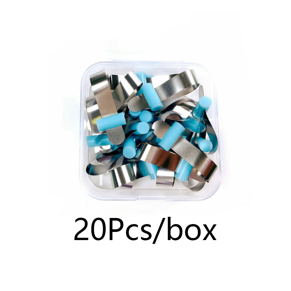 LYuen 20/50Pcs Sectional Contoured Metal Matrices – Retainer Less Automatrix, 0.035mm Forming Sheet for Anterior Teeth, Autoclavable Dentistry Tools (Adult/Child Widths)