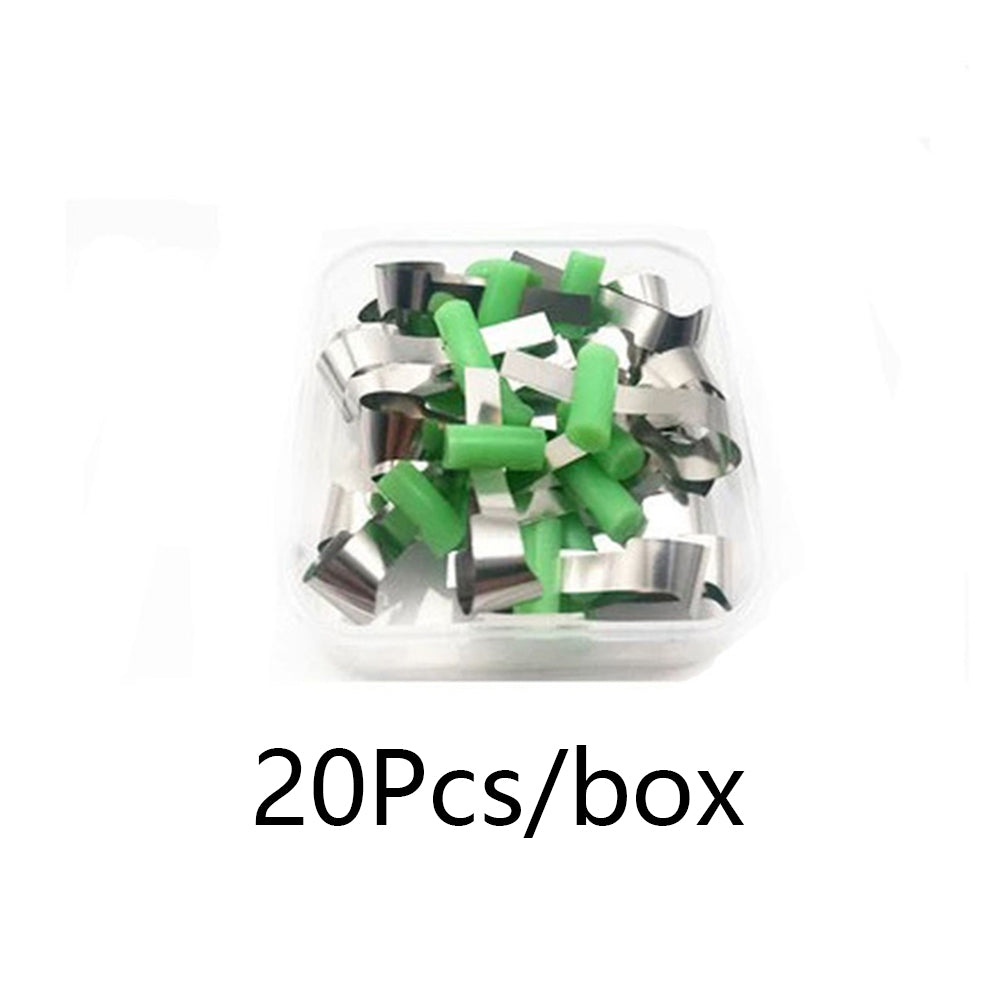 LYuen 20/50Pcs Sectional Contoured Metal Matrices – Retainer Less Automatrix, 0.035mm Forming Sheet for Anterior Teeth, Autoclavable Dentistry Tools (Adult/Child Widths)