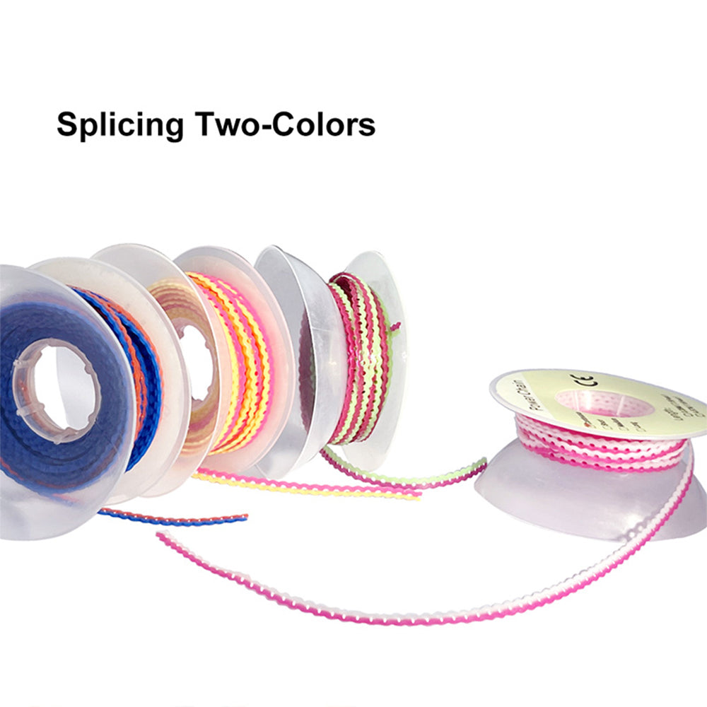 LYuen Two-Tone Orthodontic Elastic Power Chain 15ft Long Roll High Flexibility Rubber Dentist Orthodontic Supplies Dual-Color Alternating Easy Identification Continuous Short Long Space Closing