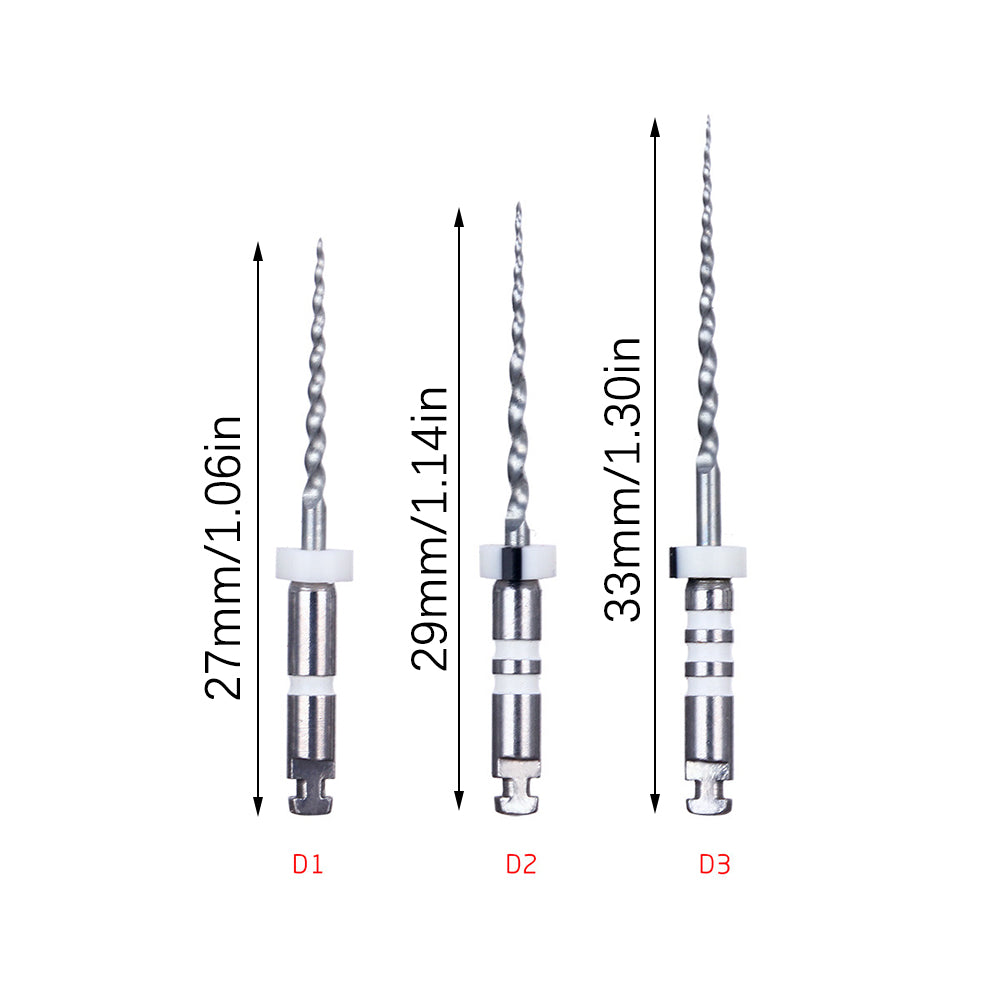 LYuen Dental Retreatment NiTi Files D1-D3 6pcs/Box Rotary Endodontic Files Remove Root Canal Filling Material Dentist Retreatment Instruments