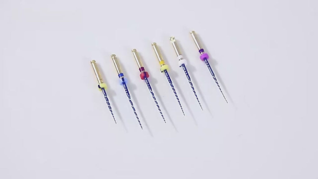LYuen Dental Heat Activated Root Canal Files Kit SX-F3 6pcs/Box Heat Treated NiTi High Flexibility Dentist Endodontic Treatment Curved Canal Preparation Instruments