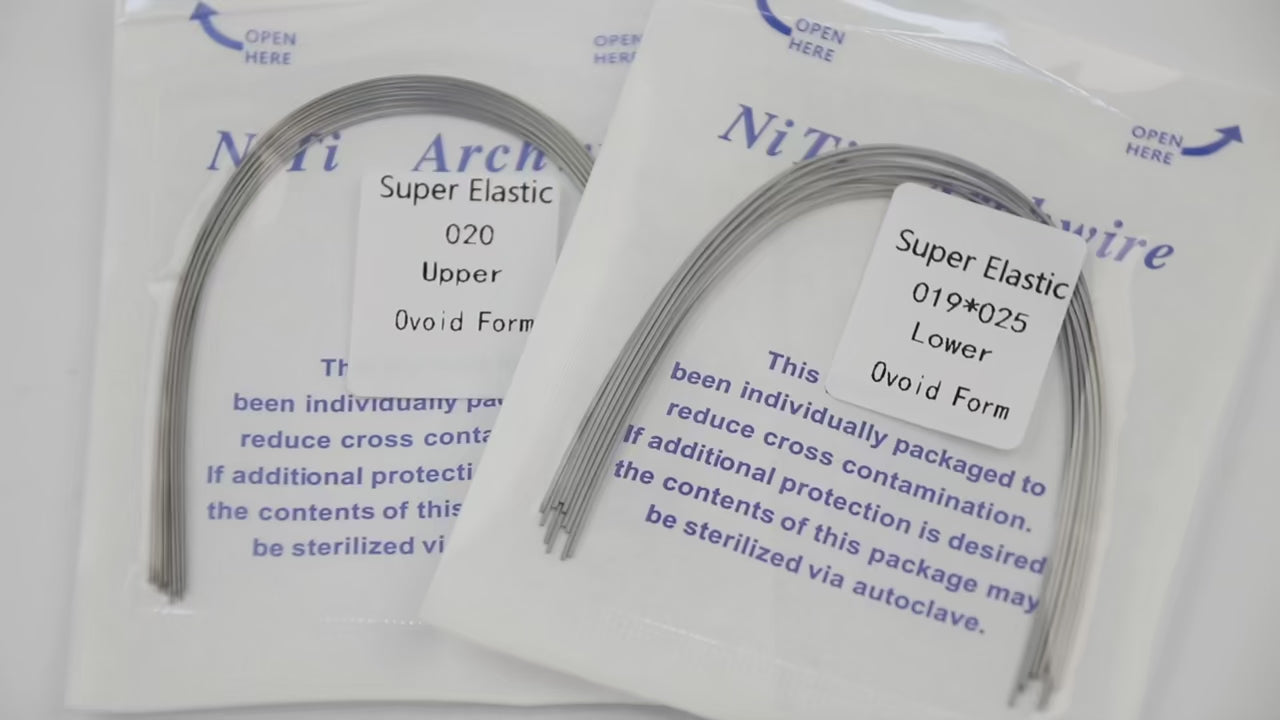 LYuen 10Pcs Dental Heat Activated NiTi Archwires – Thermal Activated Natural Form Orthodontic Arc, Round/Rectangular for Teeth Braces, Multiple Sizes Upper/Lower