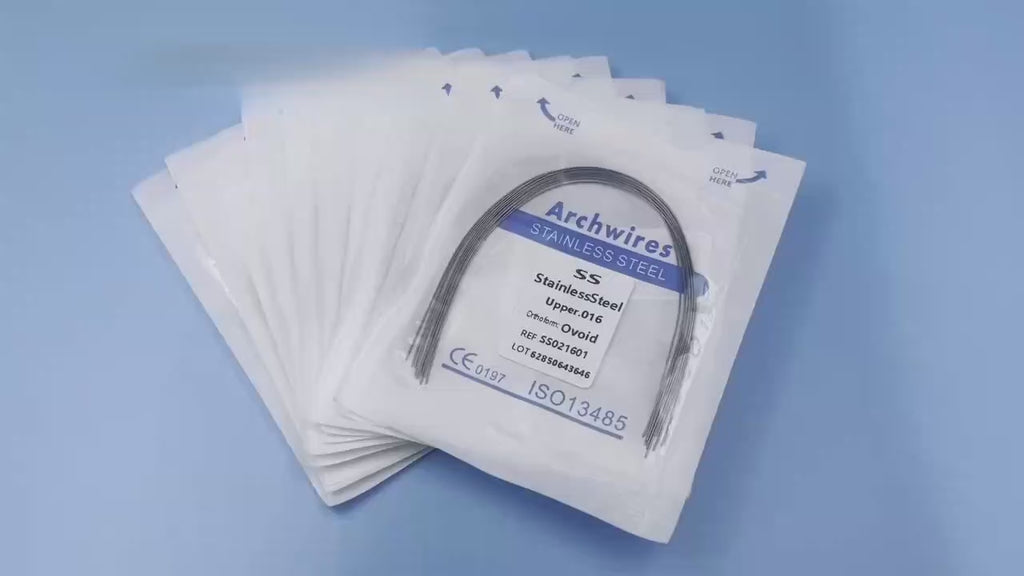 LYuen 10Pcs Stainless Steel Orthodontic Arch Wires – Stainless Steel Round/Rectangular Natural Form Braces Wires, Multiple Sizes Available for Orthodontic Treatment (Upper/Lower)