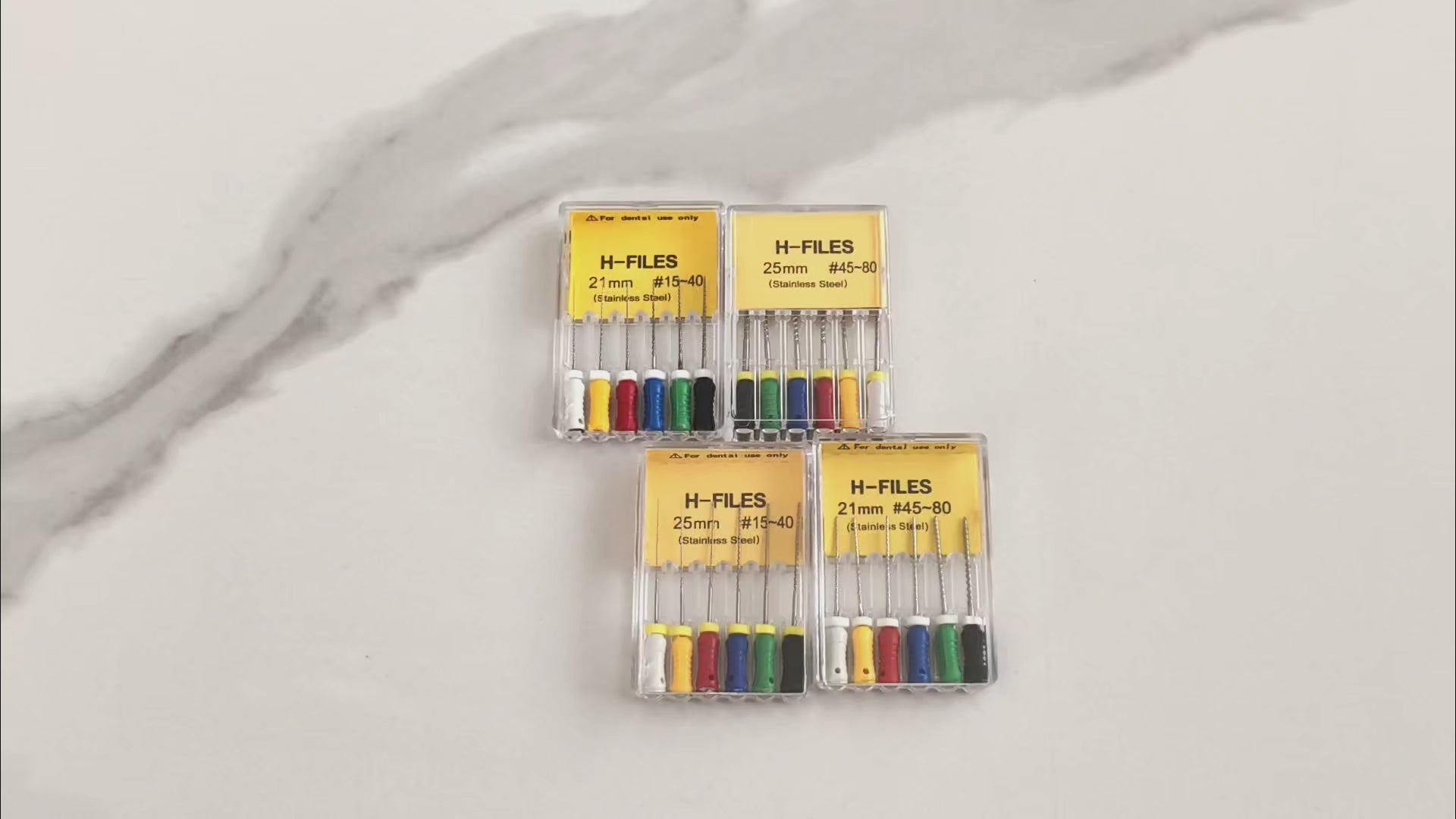 LYuen Hand Use H Files 21mm/25mm Stainless Steel High Filing Efficiency Dentist Endodontic Root Canal Treatment Multiple Sizes Available