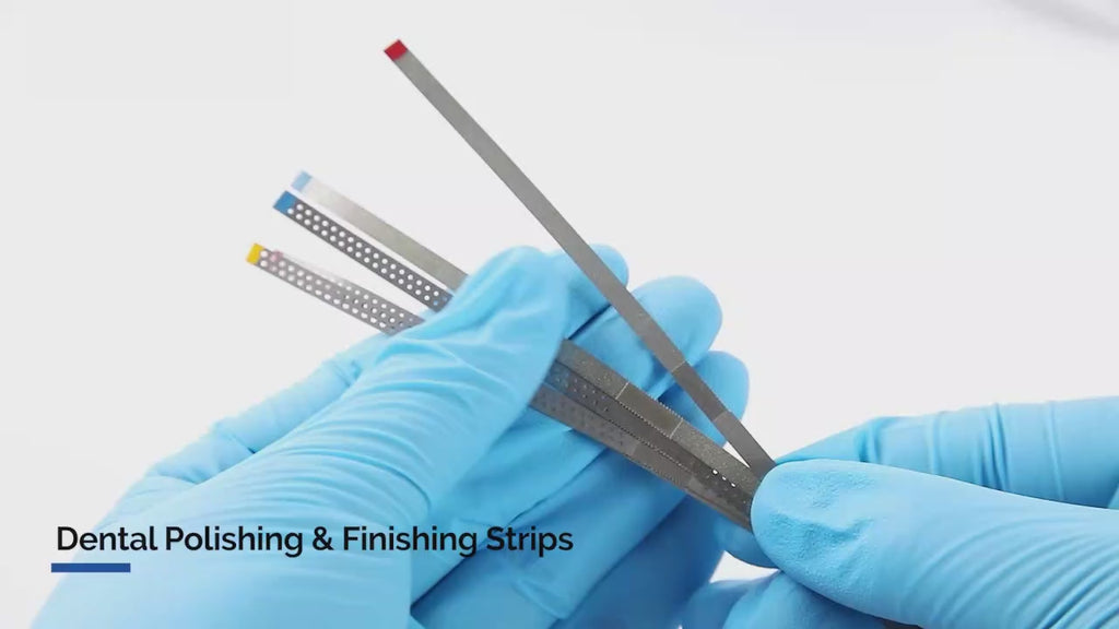LYuen 5Pcs Dental Diamond Polishing Strips – Orthodontic IPR Strips for Interproximal Enamel Reduction, Blue Medium/Red Fine/Yellow Extra Fine, Stainless Steel with Diamond
