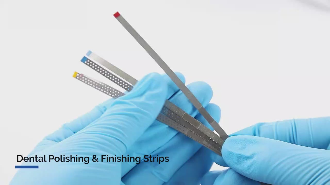 LYuen 5Pcs Dental Diamond Polishing Strips – Orthodontic IPR Strips for Interproximal Enamel Reduction, Blue Medium/Red Fine/Yellow Extra Fine, Stainless Steel with Diamond